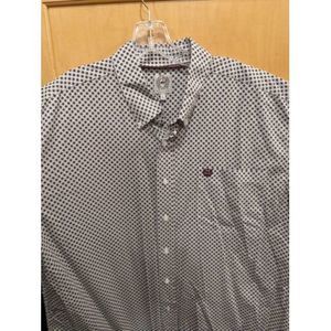 CINCH MEN'S LONG SLEEVE BUTTON UP SHIRT W/FLIP CUFFS, GORGEOUS DESIGN SIZE Large